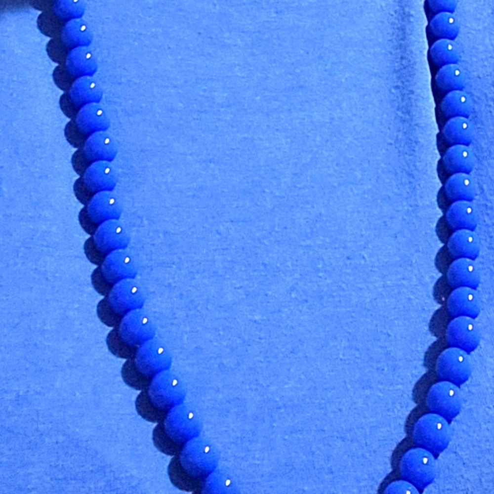 Blue beaded necklace